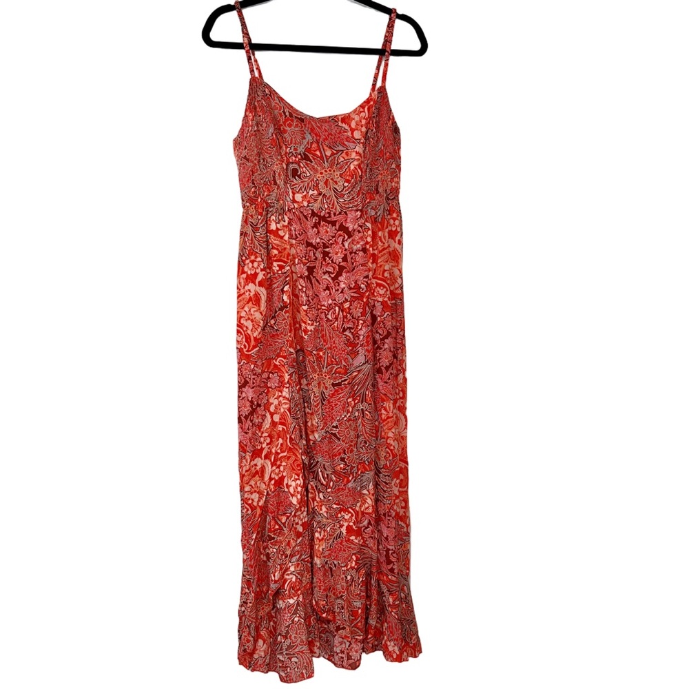 Free People Intimately Forever Yours Smocked Slip Dress Size Large Boho Floral - Picture 4 of 12